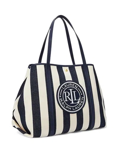 Ralph Lauren Emerie Striped Logo Tote Bag