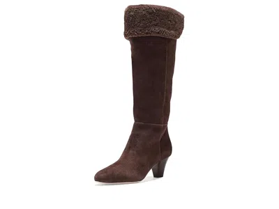 Ralph Lauren Emersyn Shearling Suede Tall Boot Heels Women's Boots Chestnut Brown/chestnut Brown: 10 B - Medium