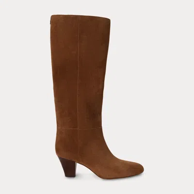 Ralph Lauren Emersyn Suede Tall Boot In Light Tobacco In Brown