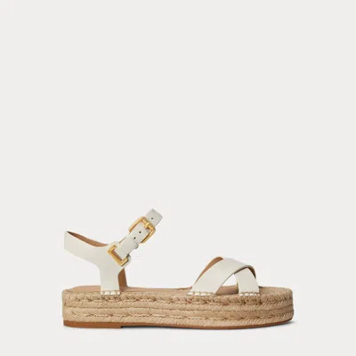 Ralph Lauren Emeryn Leather Espadrille In White
