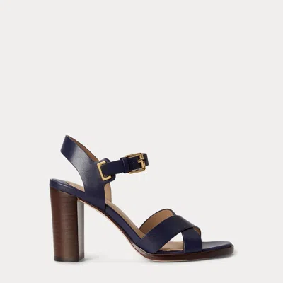 Ralph Lauren Emeryn Leather Sandal In Multi