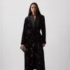 Ralph Lauren Emmit Embellished Floral Velvet Coat In Black