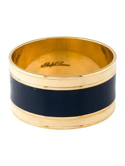 Pre-owned Ralph Lauren Enamel Bangle Bracelet, 7.75" In Blue/neutrals