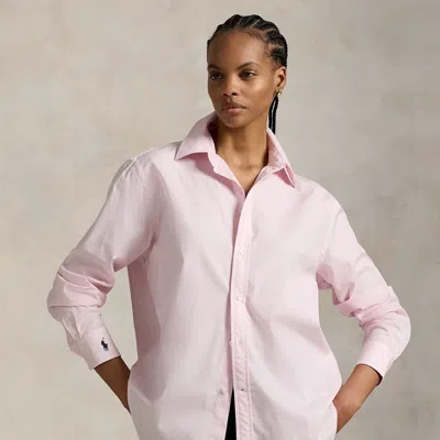 Polo Ralph Lauren End-on-end Oversize Fit Cotton Shirt In Surfside Rose In Pink