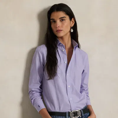 Polo Ralph Lauren End-on-end Stretch Slim Fit Cotton Shirt In Medium Purple In Blue