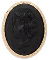Ralph Lauren Epoxy Stone Black Antique Pin In Black