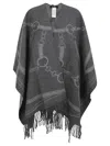Ralph Lauren Fringed-detail Cape In Gray