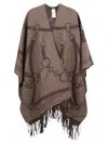 Ralph Lauren Chain-pattern Cape In Brown