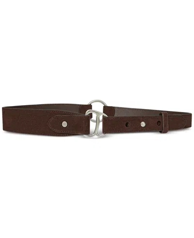 Ralph Lauren Equestrian D-ring Suede Belt In Brown