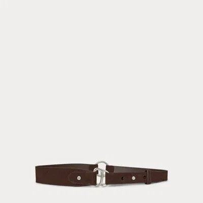 Ralph Lauren Equestrian D-ring Suede Belt In Brown