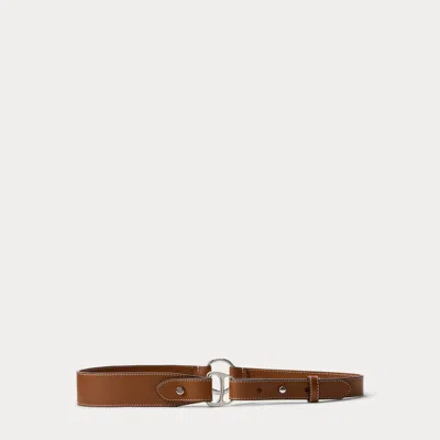 Ralph Lauren Equestrian D-ring Leather Belt In Lauren Tan In Brown
