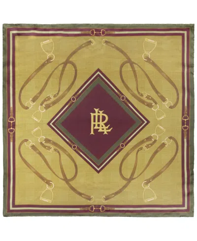 Ralph Lauren Equestrian Glenplaid Square Scarf In Brown