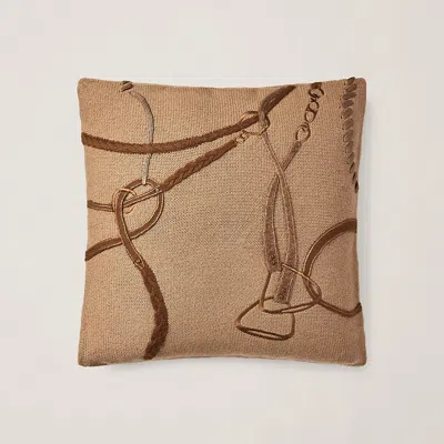 Ralph Lauren Equestrian Knit Throw Pillow In Brown