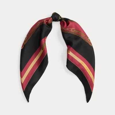 Ralph Lauren Equestrian-motif Silk Square Scarf In Multi