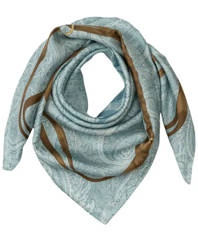 Ralph Lauren Equestrian Paisley Square Scarf In Gray
