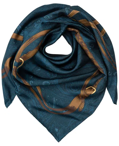 Ralph Lauren Equestrian Paisley Square Scarf In Gray