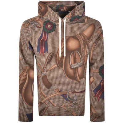 Ralph Lauren Equestrian Print Hoodie Brown