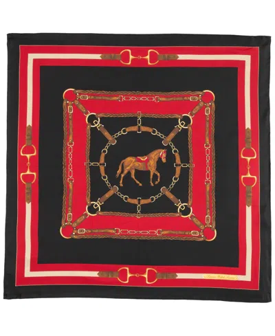 Ralph Lauren Equestrian Square Scarf In Black