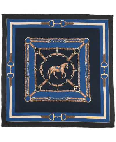 Ralph Lauren Equestrian Square Scarf In Blue