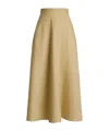 Ralph Lauren Linen Erica Midi Skirt In Sand Beige