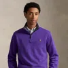 Ralph Lauren Estate-rib Quarter-zip Pullover In Purple