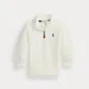 Ralph Lauren Babies'  Estate-rib Quarter-zip Pullover In White