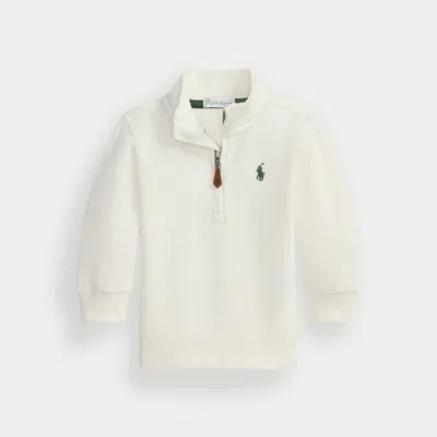 Ralph Lauren Babies'  Estate-rib Quarter-zip Pullover In White