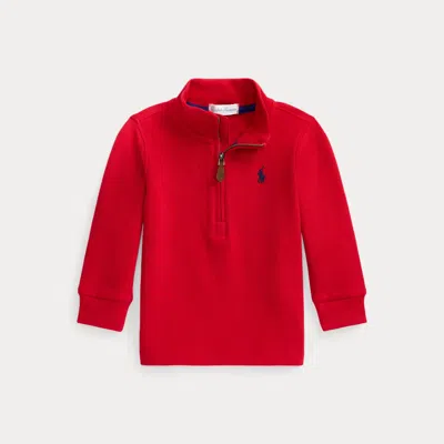 Ralph Lauren Babies'  Estate-rib Quarter-zip Pullover In Red