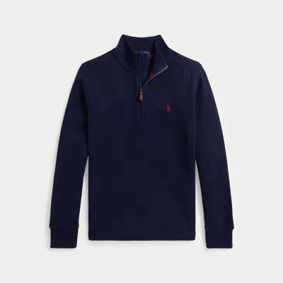 Ralph Lauren Kids' Estate-rib Quarter-zip Pullover In Refined Navy In Blue