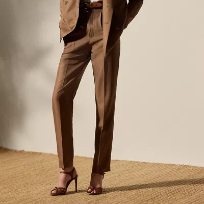 Polo Ralph Lauren Evanne Silk Shantung Pant In Cocoa