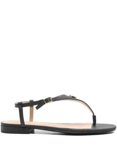 Ralph Lauren "everley 2" Flat Sandals In Black