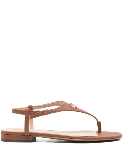 Ralph Lauren "everley 2" Flat Sandals In Animal Print