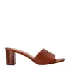 Ralph Lauren Everley Block-heel Calfskin Sandal In Brown