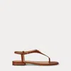 Ralph Lauren Everley Ii Crosshatch Leather Sandal In Brown