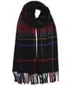 Ralph Lauren Exploded Plaid Pattern Scarf In Blue