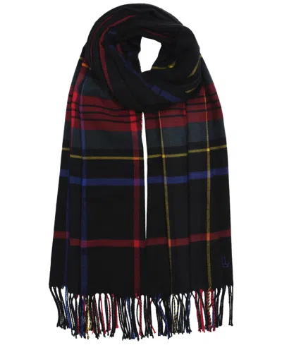 Ralph Lauren Exploded Plaid Pattern Scarf In Blue
