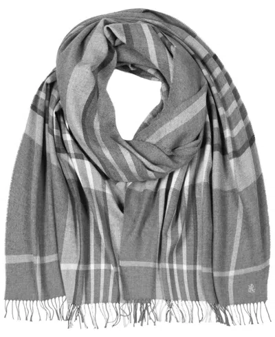 Ralph Lauren Exploded Plaid Scarf In Grey