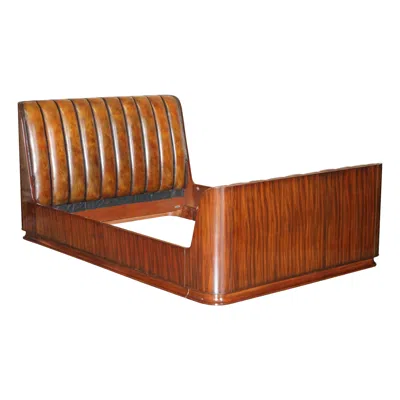 Pre-owned Ralph Lauren Exquisite Limited Edition  Modern Metropolis Brown Leather Bed Frame