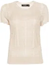Ralph Lauren Eyelatopen-knit T-shirt In Neutrals