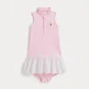 Ralph Lauren Eyelet Cotton Mesh Dress & Bloomer In Pink