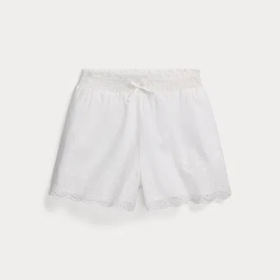 Ralph Lauren Kids' Eyelet-embroidered Cotton Voile Short In White