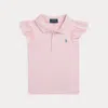 Ralph Lauren Kids' Eyelet Stretch Mesh Polo Shirt In Pink