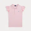 Ralph Lauren Kids' Eyelet Stretch Mesh Polo Shirt In Pink