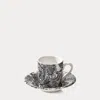 Ralph Lauren Faded Peony Espresso Cup & Saucer In Black