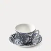 Polo Ralph Lauren Faded Peony Teacup & Saucer In Blue