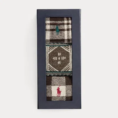 Ralph Lauren Fair Isle & Plaid 3-sock Gift Set In Multi