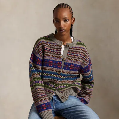 Ralph Lauren Fair Isle Buttoned Cardigan In Multi