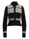 Ralph Lauren Cashmere Jacquard Cardigan In Black