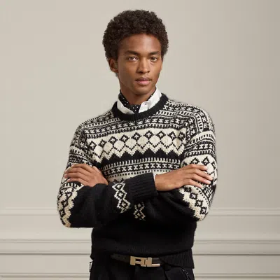Ralph Lauren Fair Isle Cashmere Crewneck Sweater In Neutral