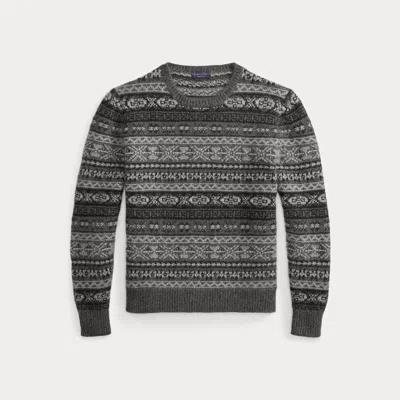 Ralph Lauren Fair Isle Cashmere-blend Sweater In Grey Multi In Gray